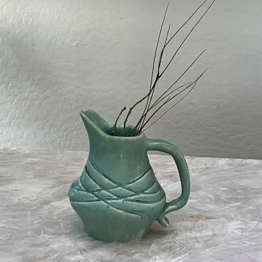 Studio Art Pottery Ceramic Pitcher Vase 7